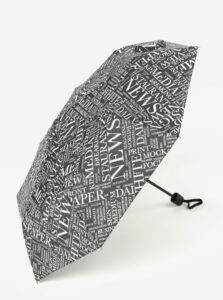 Čierny vzorovaný skladací dáždnik Derby