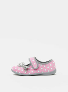 Ružové dievčenské bodkované topánky 3F