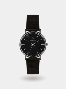 Pánske hodinky s čiernym nerezovým remienkom Paul McNeal