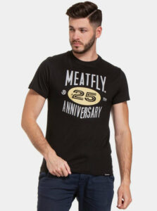 Čierne pánske tričko s potlačou Meatfly
