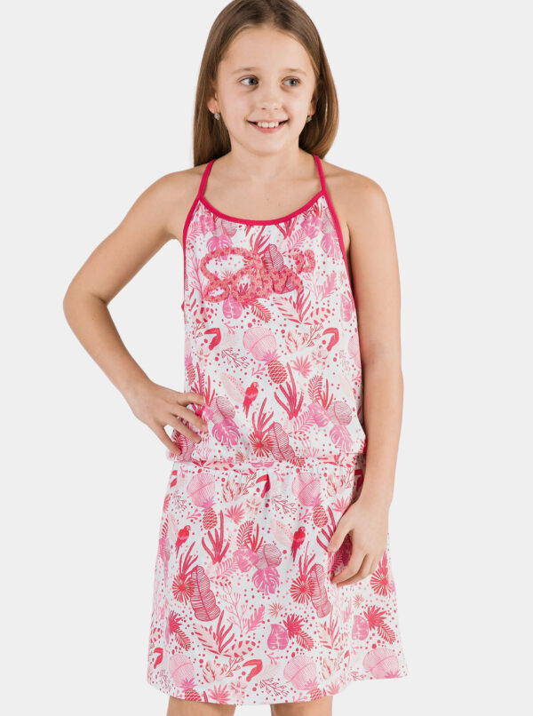 Ružové vzorované dievčenské šaty SAM 73 Lemo
