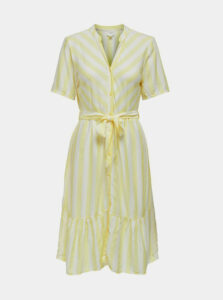 Bielo-žlté pruhované šaty Jacqueline de Yong