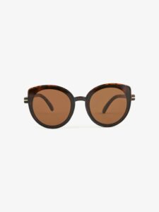 Hnedé vzorované slnečné okuliare Pieces Natalia