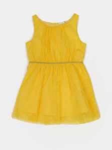 Žlté dievčenské tylové bodkované šaty name it Vabossa