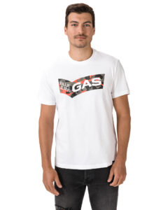 GAS Dharis/r Logo Cam. Tričko Biela