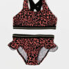 Čierno-ružové dievčenské vzorované dvojdielne plavky name it Fliria