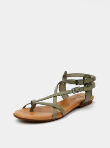 Zelené kožené sandále OJJU
