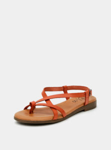 Oranžové kožené sandále OJJU