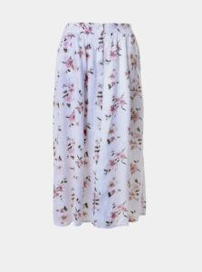 Biela kvetovaná midi sukňa Ble