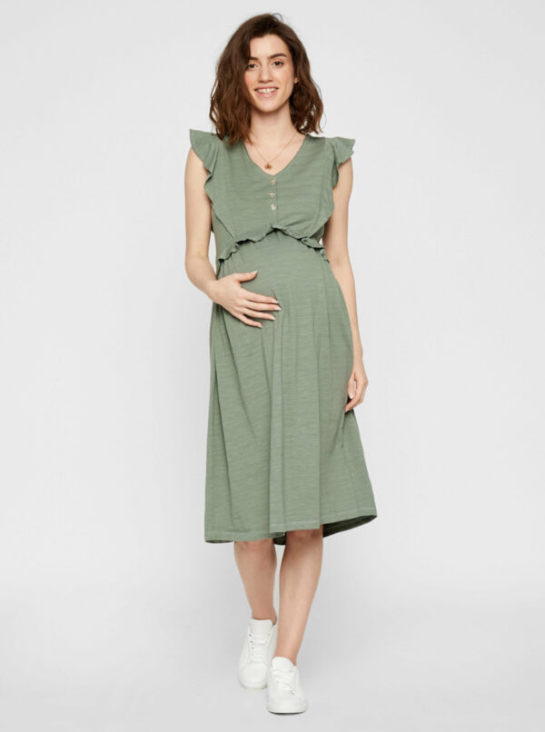 Zelené tehotenské šaty Mama.licious Milla
