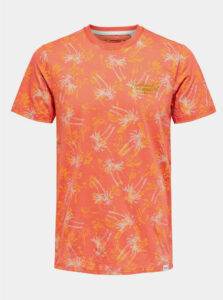 Oranžové vzorované tričko ONLY & SONS
