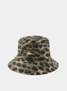 Hnedý klobúk s leopardím vzorom Pieces Abbi