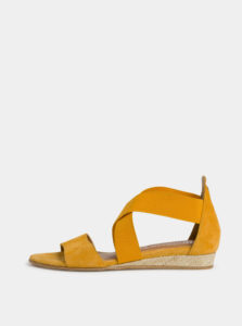 Žlté semišové sandálky Tamaris