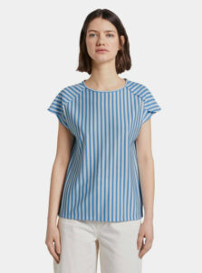 Modré dámske pruhované tričko Tom Tailor Denim