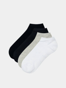 Sada štyroch párov ponožiek v čiernej a šedej farbe Jack & Jones Solid