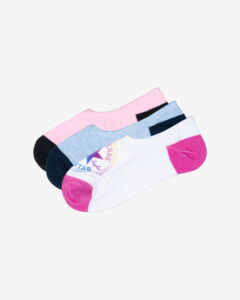 Converse Ponožky 3 páry Modrá Ružová Biela