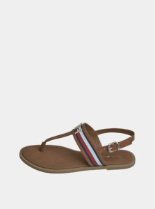Hnedé dámske kožené sandále Tommy Hilfiger