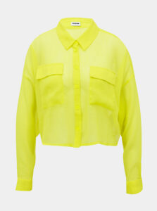 Neonovo žltá krátka priesvitná košeľa Noisy May Neno