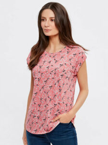 Ružové kvetované tričko M&Co