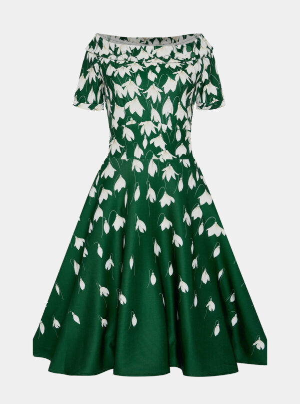 Zelené květované šaty Dolly & Dotty