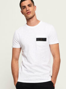 Biele pánske tričko Superdry