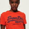 Oranžové dámske tričko s potlačou Superdry