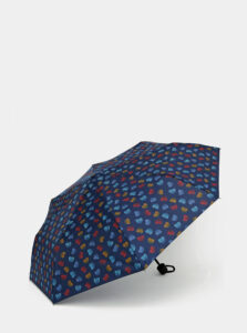 Tmavomodrý vzorovaný skladací dáždnik Doppler