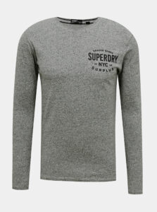 Šedé pánske tričko s pásom Superdry