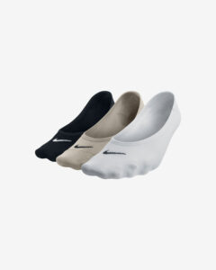 Nike Ponožky 3 páry Čierna Biela Hnedá