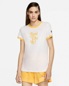 Nike Ringer Tričko Žltá Biela