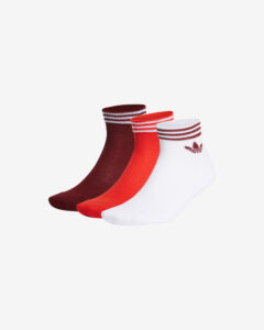 adidas Originals Trefoil Ankle Ponožky 3 páry Červená Biela