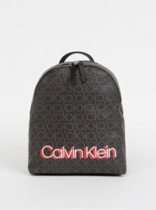 Tmavohnedý dámsky vzorovaný batoh Calvin Klein Jeans