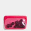 Ružový silikónový sáčok na potraviny Stasher Snack 293 ml
