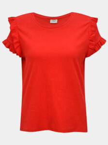 Červené tričko s volánmi Jacqueline de Yong Fappa