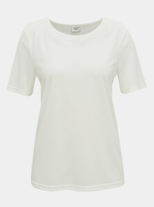 Biele tričko s krajkovým lemom Jacqueline de Yong Finja