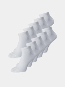 Sada piatich párov bielych ponožiek Jack & Jones Dongo