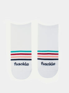Biele pruhované členkové ponožky Fusakle
