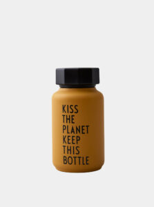 Oranžová termo fľaša Design Letters 330 ml