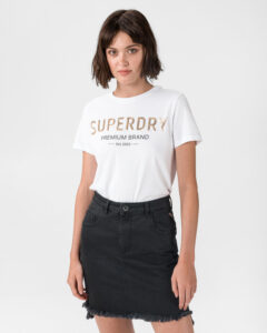 SuperDry Premium Sequin Tričko Biela