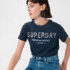 SuperDry Premium Sequin Tričko Modrá