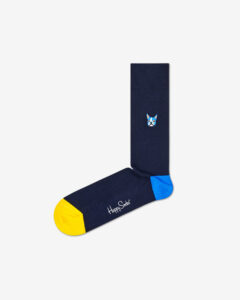 Happy Socks Ribbed Embroidery Dog Ponožky Modrá