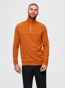 Oranžový sveter Selected Homme Berg
