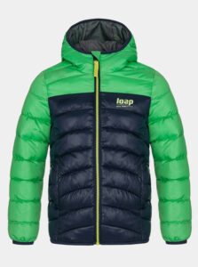 Zelená chlapčenská prešívaná zimná bunda LOAP