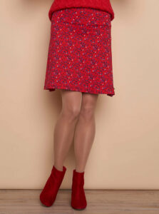 Červená vzorovaná sukňa Tranquillo