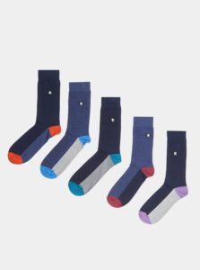 Sada piatich párov modrých ponožiek Burton Menswear London