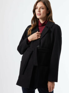 Čierny tehotenský krátky kabát Dorothy Perkins Maternity