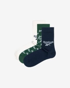 Reebok Ponožky 3 páry Modrá Zelená Biela