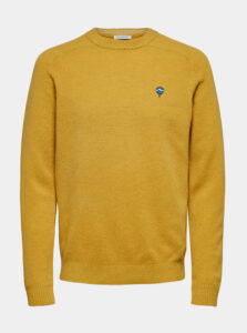 Žltý vlnený sveter Selected Homme