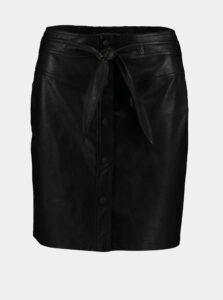 Čierna koženková sukňa Hailys