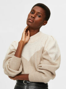 Béžový sveter s prímesou vlny z alpaky Selected Femme